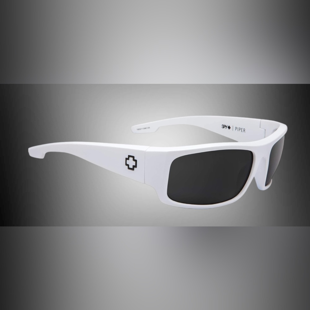 AUTHENTIC Spy Optic Piper Sunglasses Gray Polarized Matte White NEW IN BOX - Picture 2 of 9
